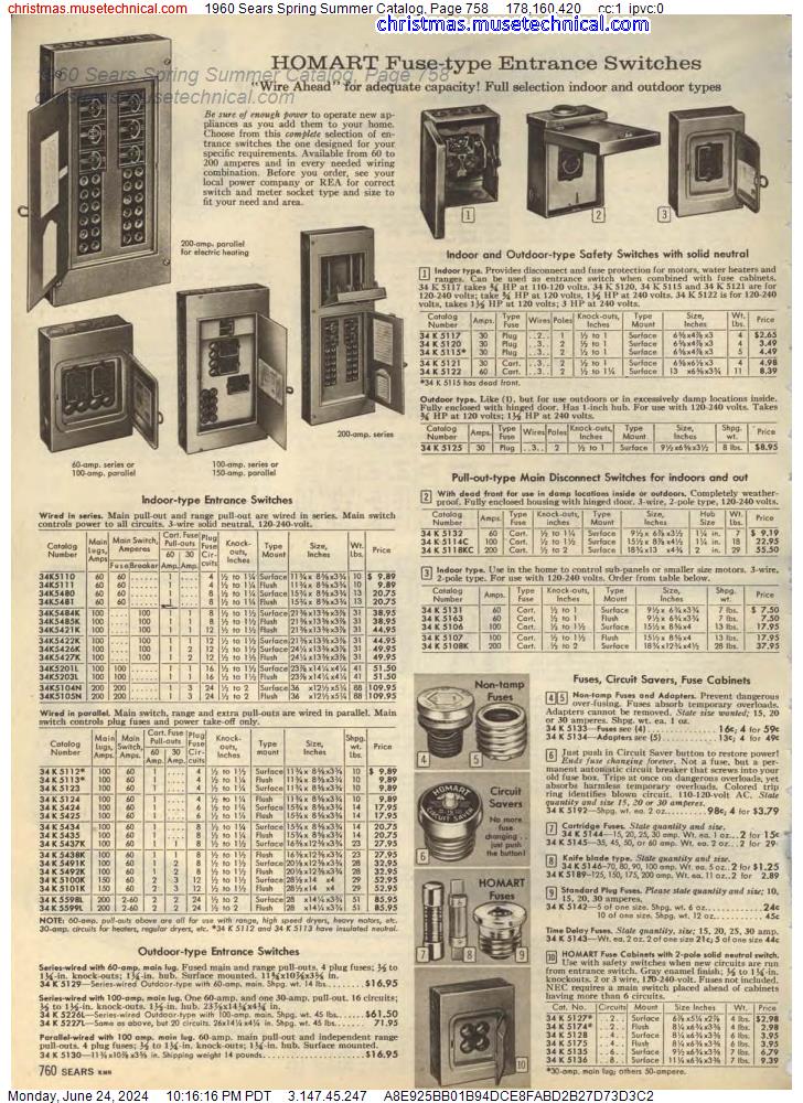 1960 Sears Spring Summer Catalog, Page 758