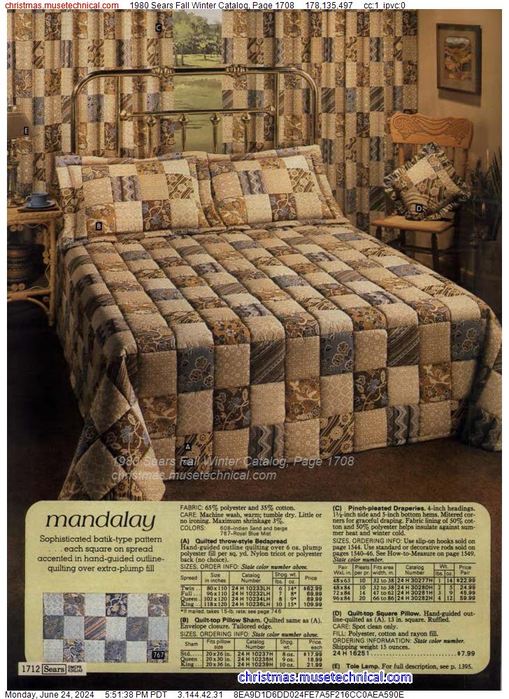 1980 Sears Fall Winter Catalog, Page 1708