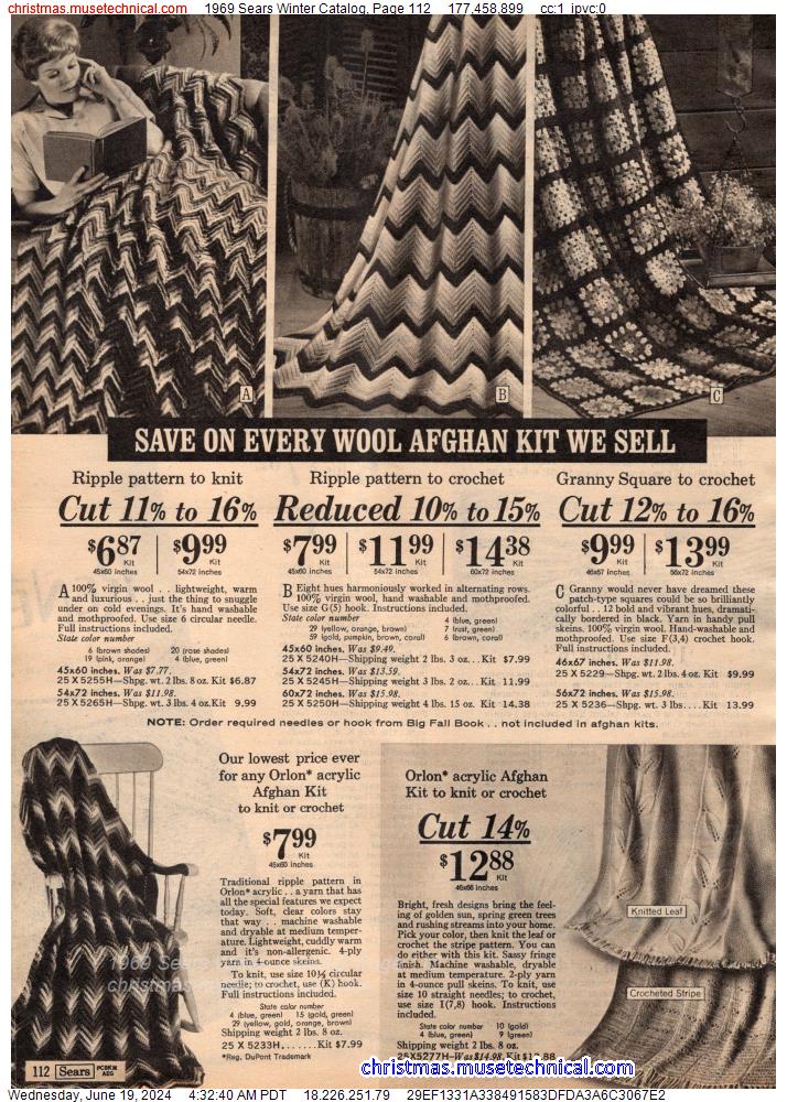 1969 Sears Winter Catalog, Page 112