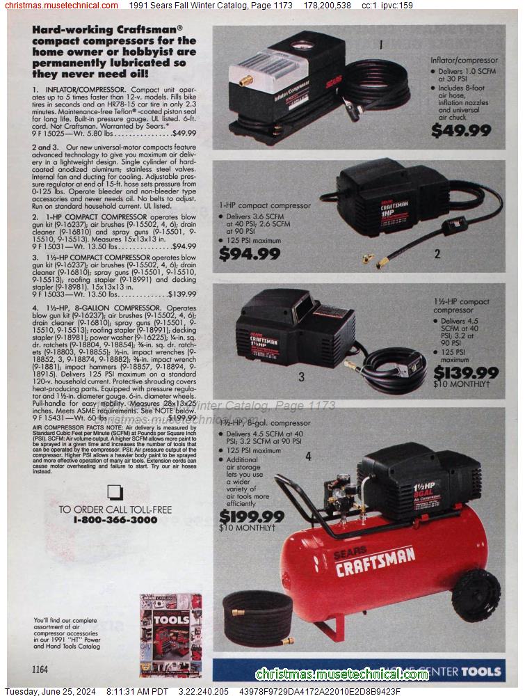 1991 Sears Fall Winter Catalog, Page 1173