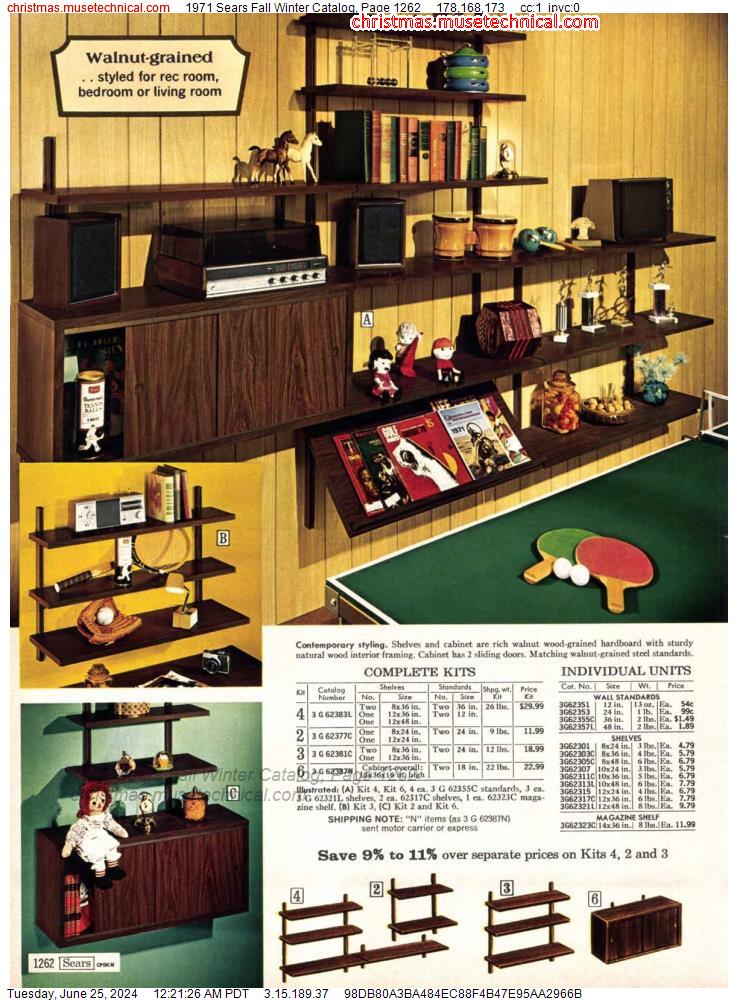 1971 Sears Fall Winter Catalog, Page 1262