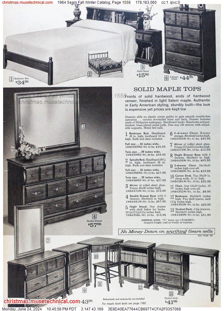 1964 Sears Fall Winter Catalog, Page 1558