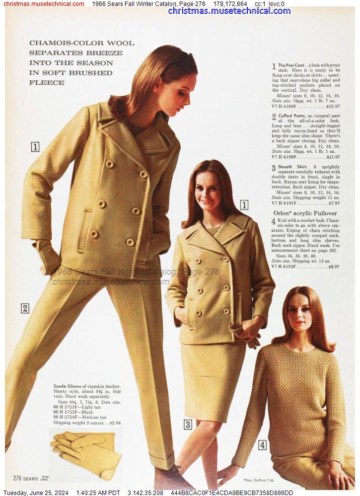 1966 Sears Fall Winter Catalog, Page 276