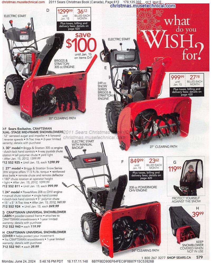 2011 Sears Christmas Book (Canada), Page 613