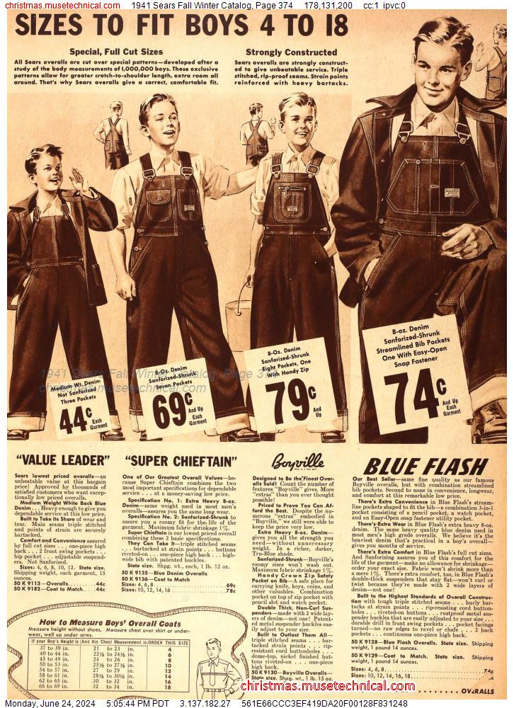 1941 Sears Fall Winter Catalog, Page 374
