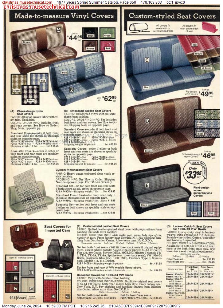 1977 Sears Spring Summer Catalog, Page 650