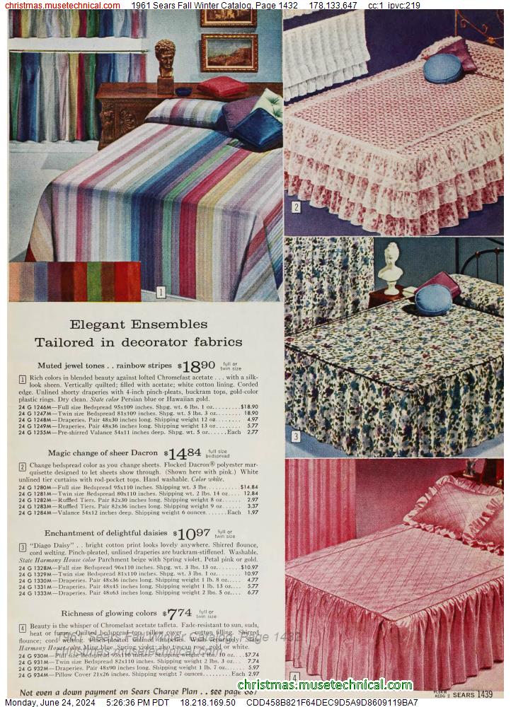 1961 Sears Fall Winter Catalog, Page 1432