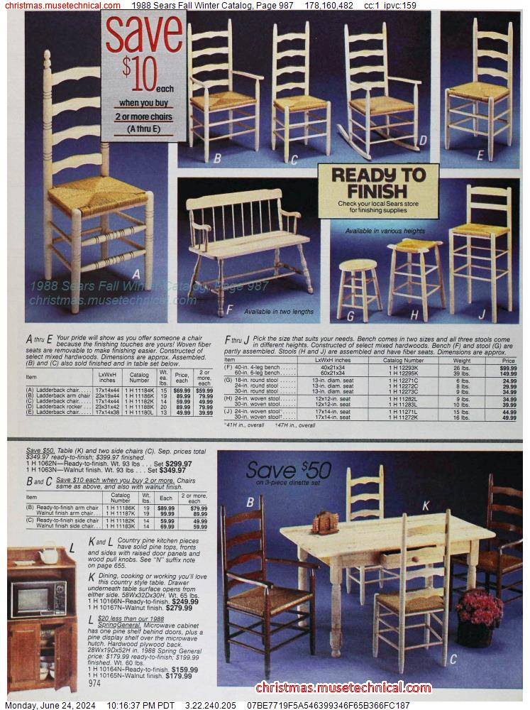 1988 Sears Fall Winter Catalog, Page 987