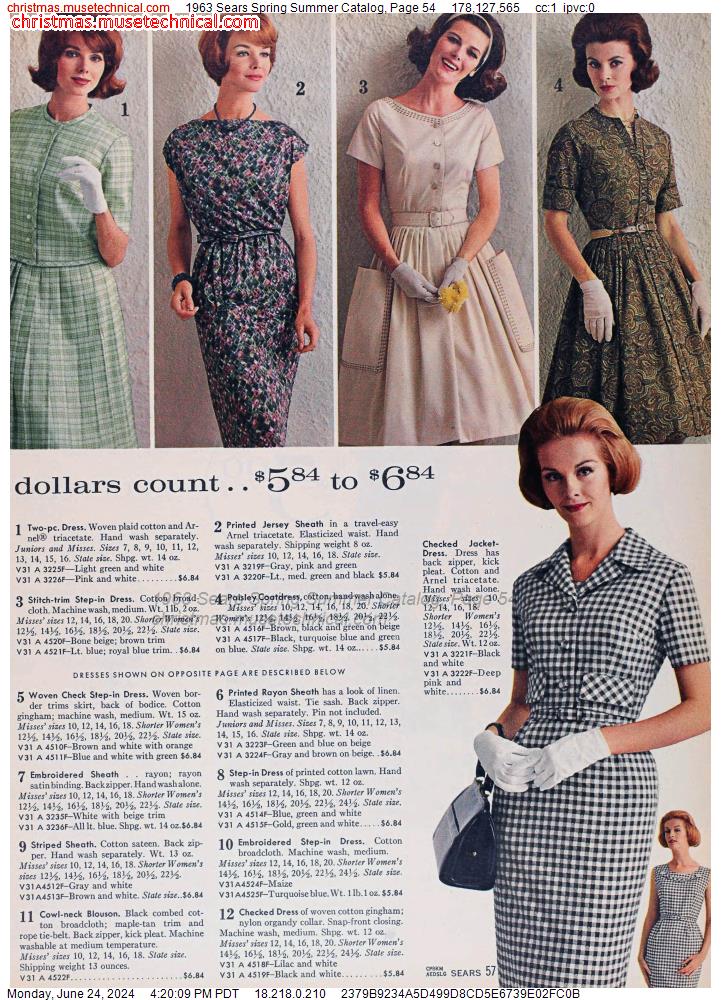 1963 Sears Spring Summer Catalog, Page 54