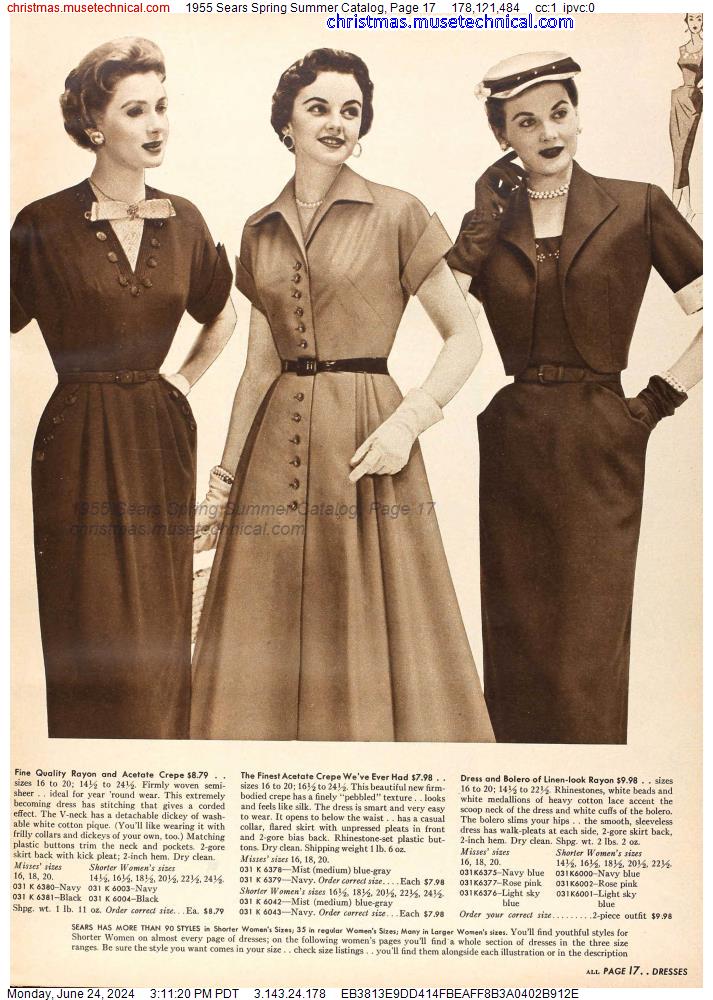 1955 Sears Spring Summer Catalog, Page 17