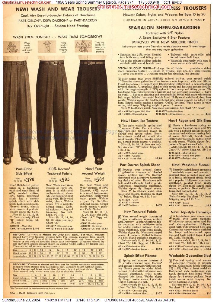 1956 Sears Spring Summer Catalog, Page 371
