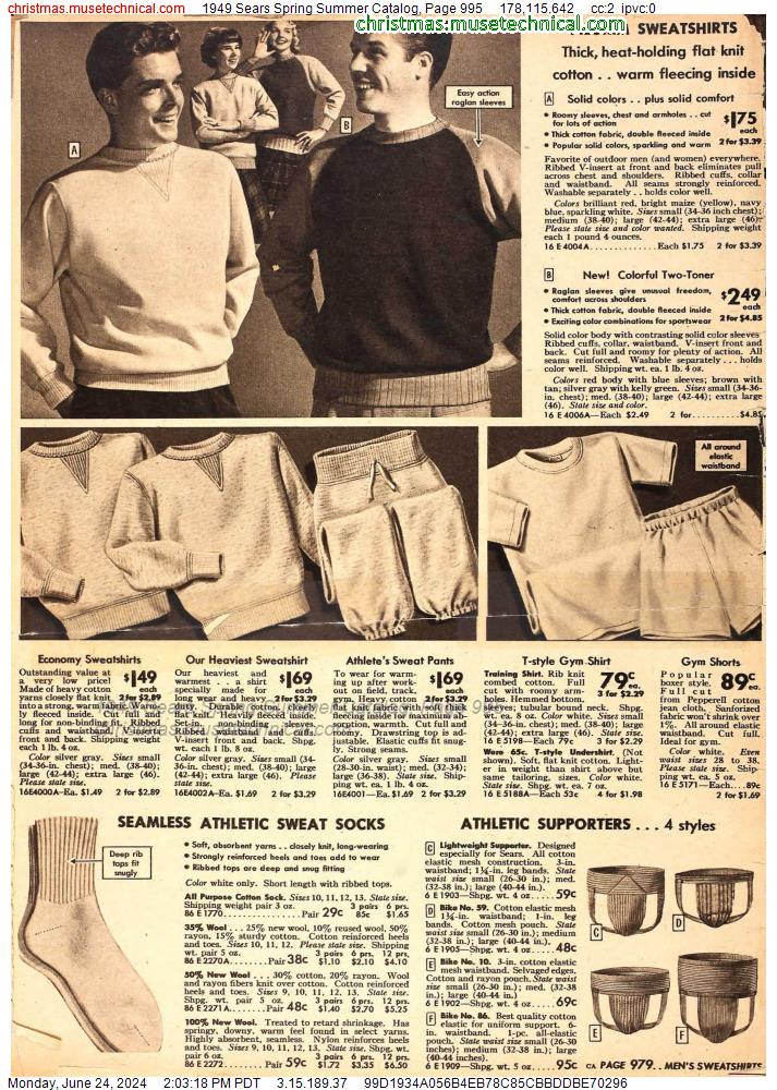 1949 Sears Spring Summer Catalog, Page 995