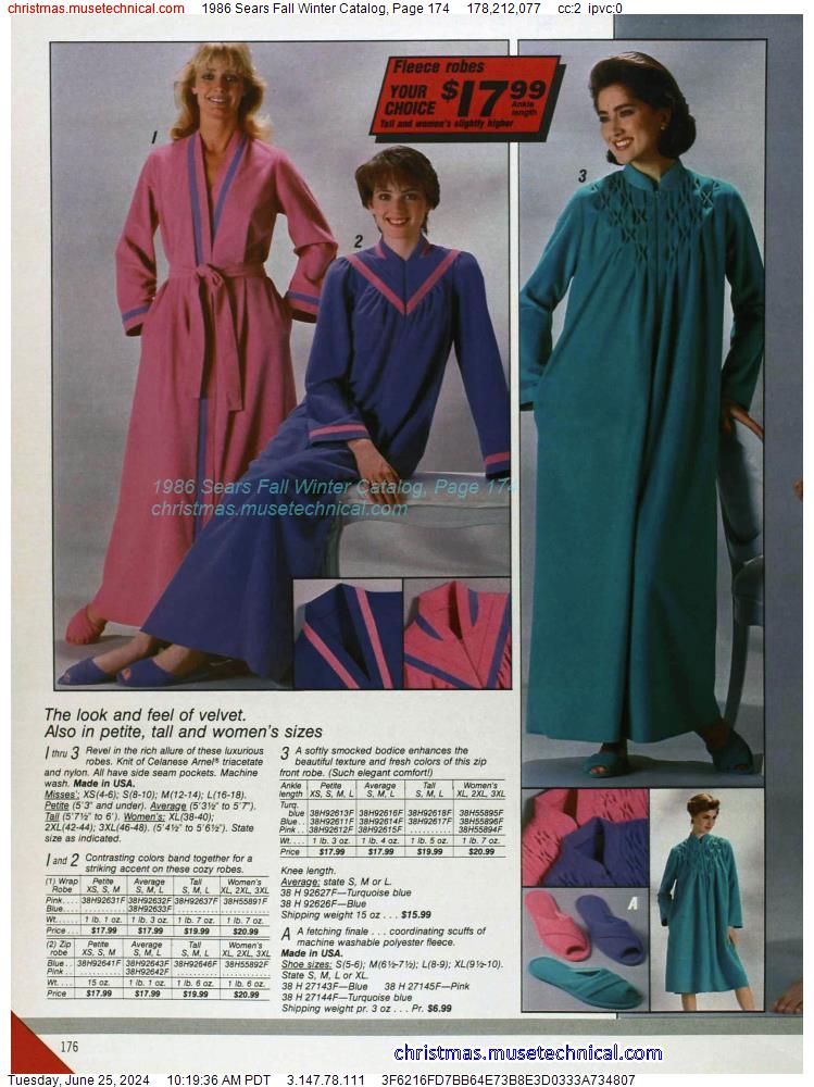 1986 Sears Fall Winter Catalog, Page 174