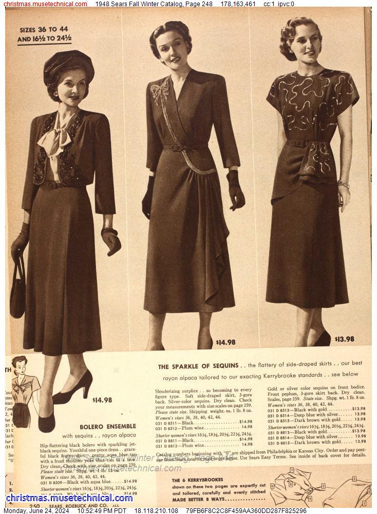 1948 Sears Fall Winter Catalog, Page 248