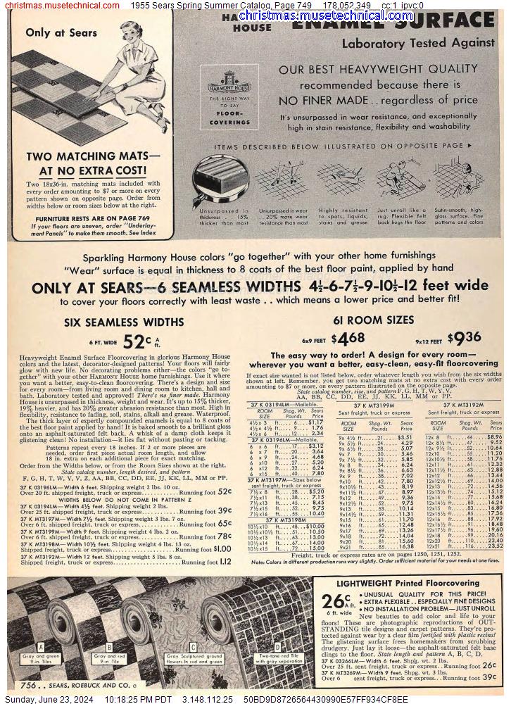 1955 Sears Spring Summer Catalog, Page 749