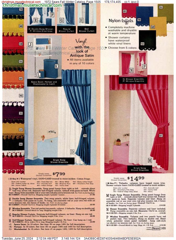 1972 Sears Fall Winter Catalog, Page 1505