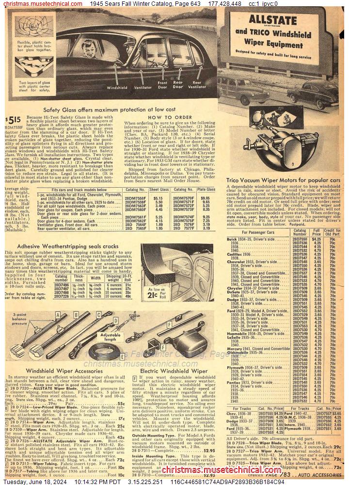 1945 Sears Fall Winter Catalog, Page 643