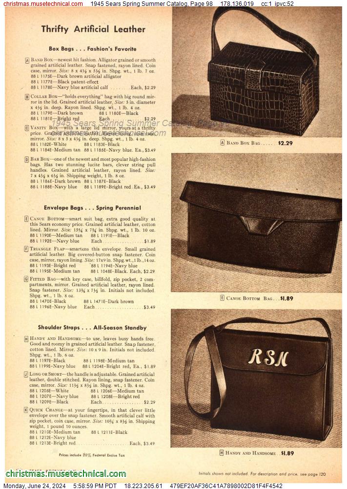 1945 Sears Spring Summer Catalog, Page 98