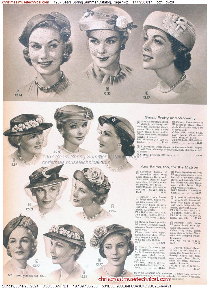 1957 Sears Spring Summer Catalog, Page 142