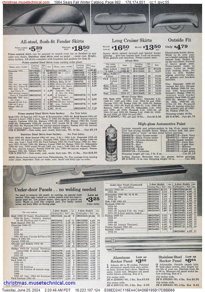 1964 Sears Fall Winter Catalog, Page 982