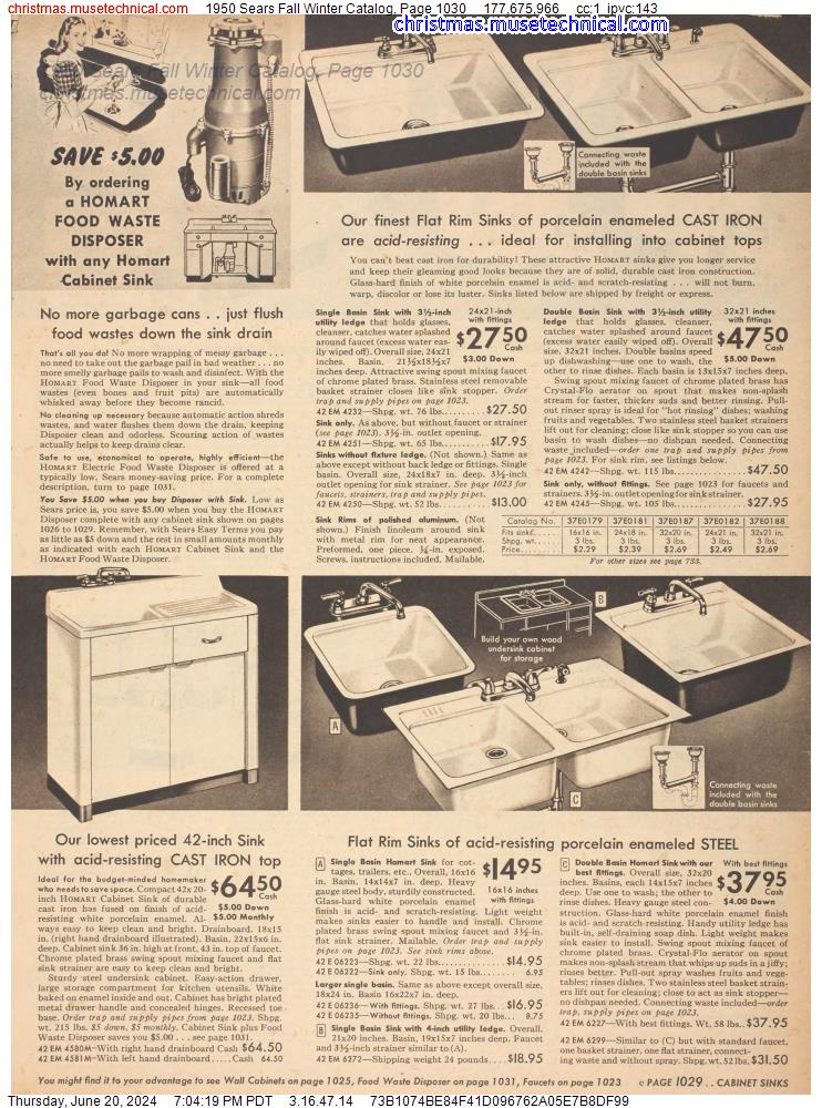 1950 Sears Fall Winter Catalog, Page 1030