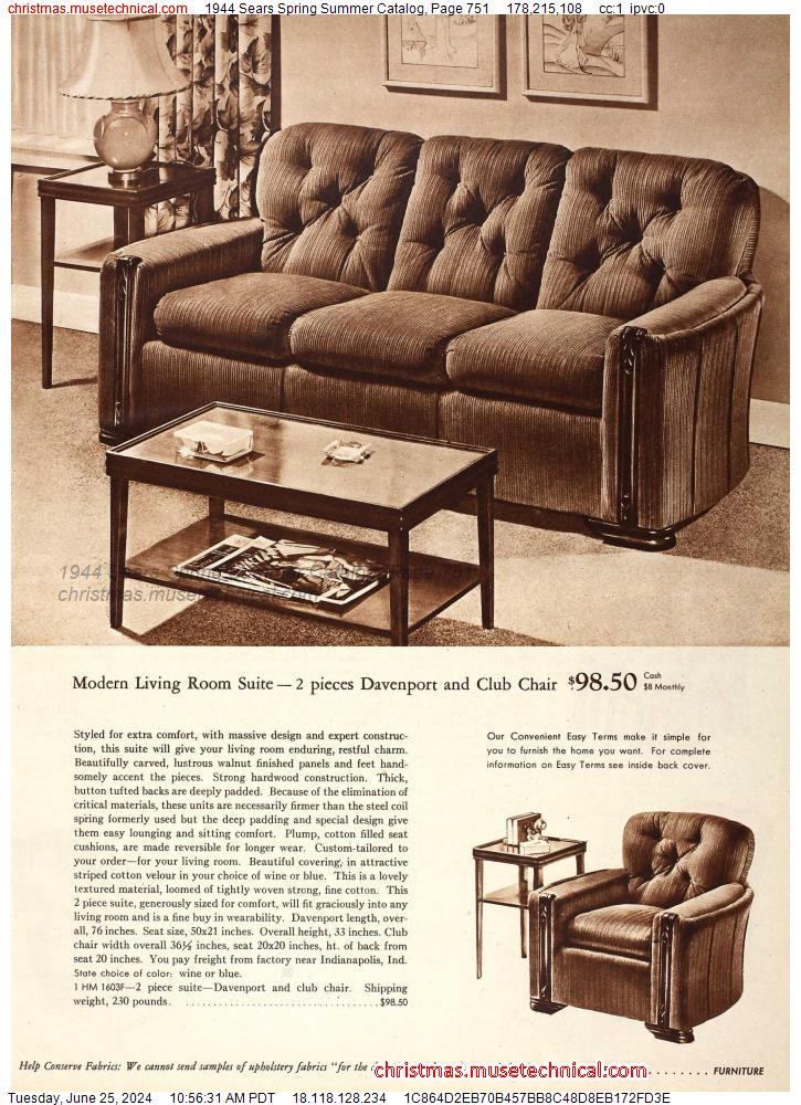 1944 Sears Spring Summer Catalog, Page 751
