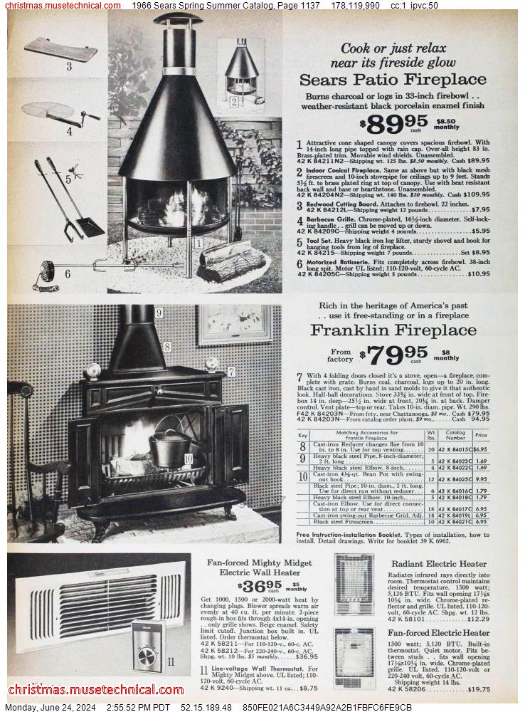 1966 Sears Spring Summer Catalog, Page 1137