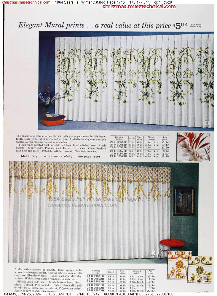 1964 Sears Fall Winter Catalog, Page 1715