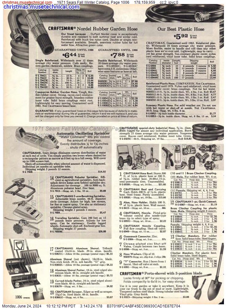 1971 Sears Fall Winter Catalog, Page 1006