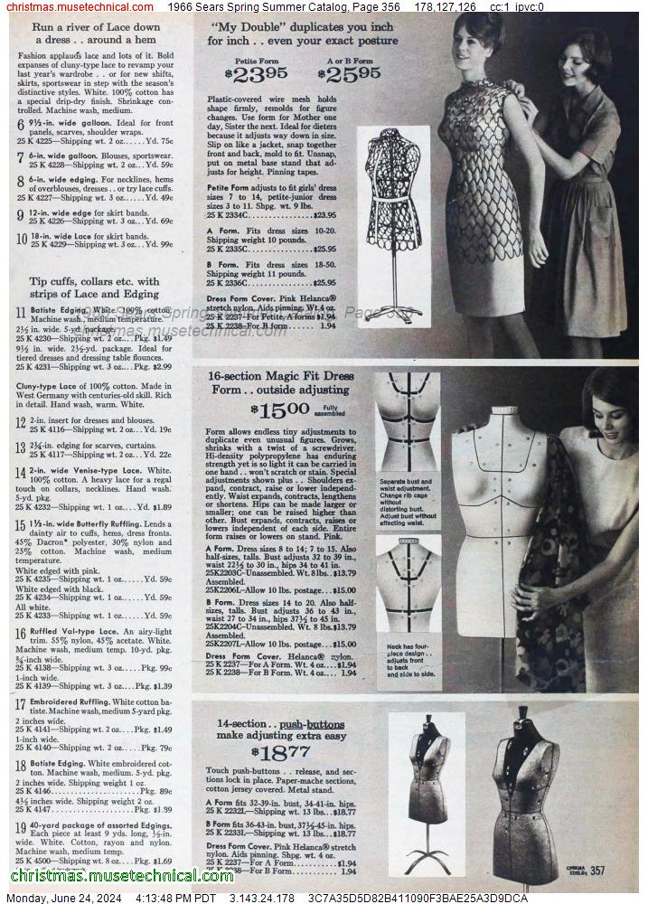 1966 Sears Spring Summer Catalog, Page 356