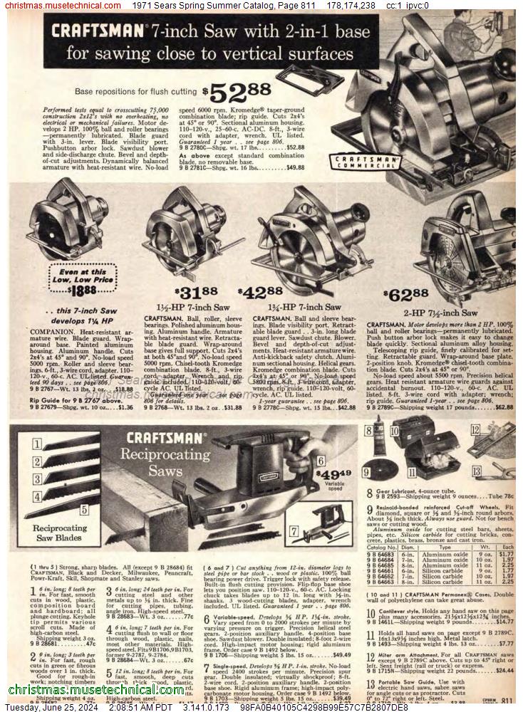 1971 Sears Spring Summer Catalog, Page 811