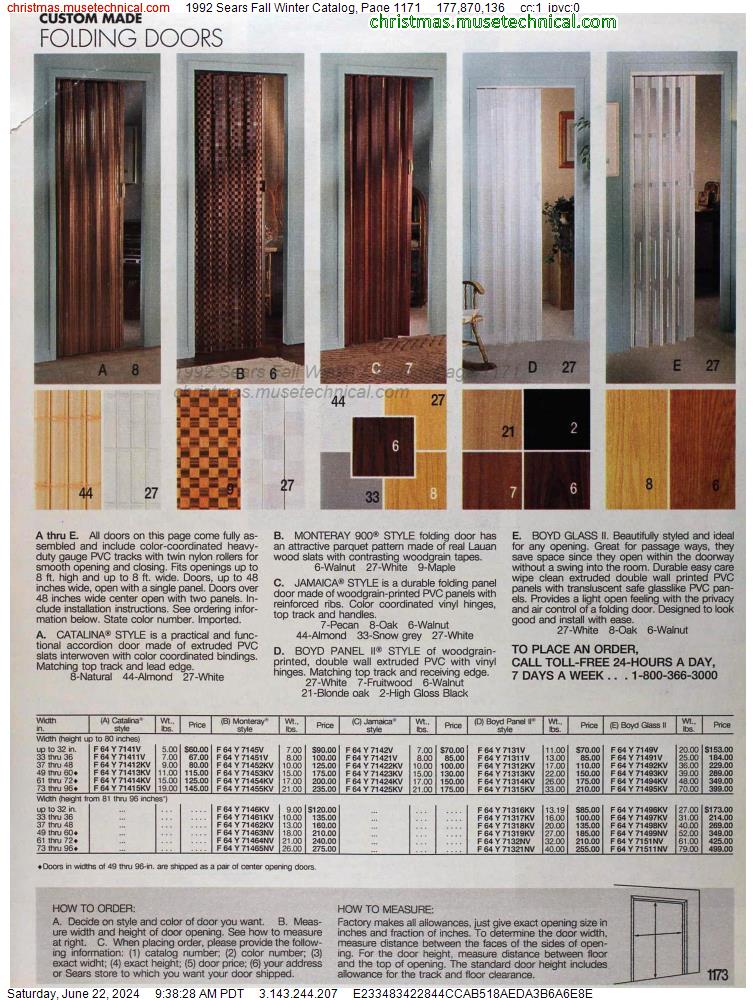 1992 Sears Fall Winter Catalog, Page 1171