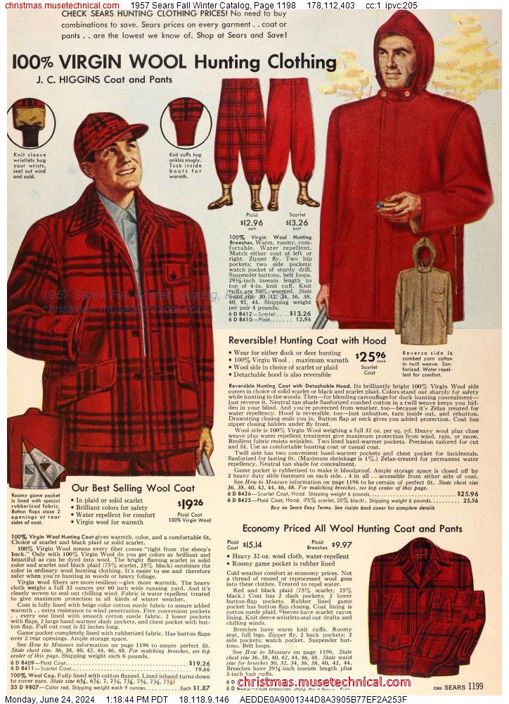 1957 Sears Fall Winter Catalog, Page 1198