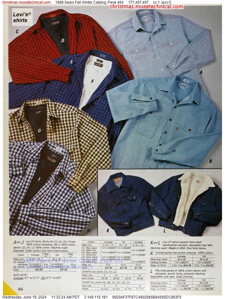 1986 Sears Fall Winter Catalog, Page 464