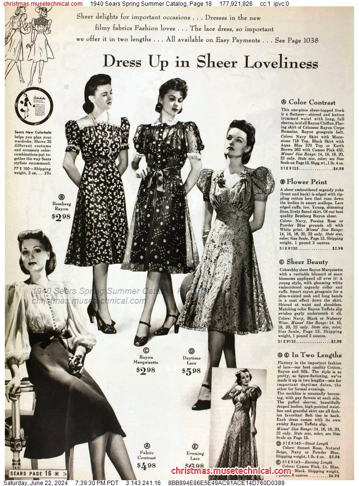 1940 Sears Spring Summer Catalog, Page 18