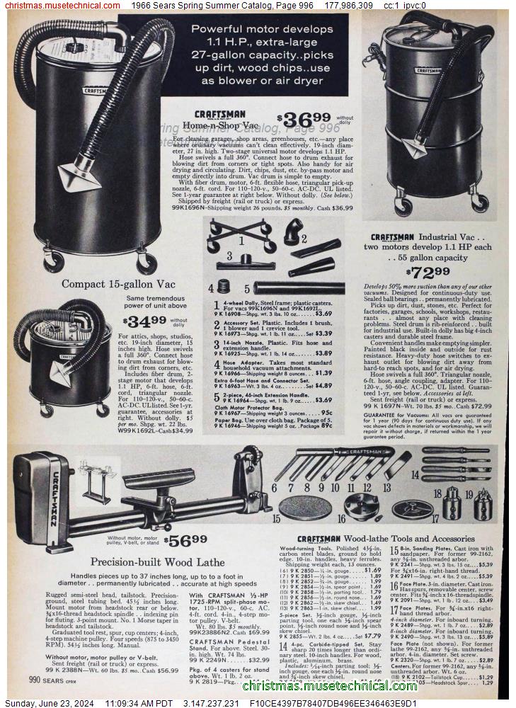 1966 Sears Spring Summer Catalog, Page 996