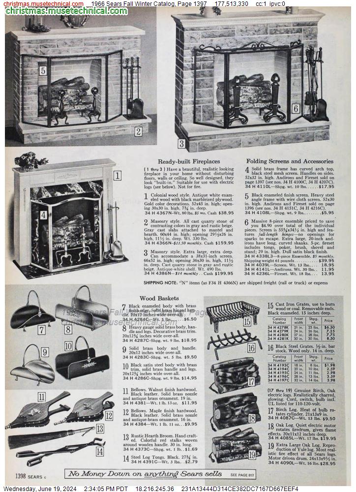 1966 Sears Fall Winter Catalog, Page 1397