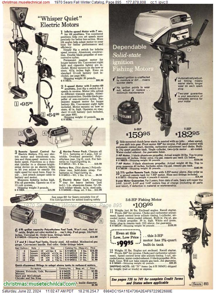 1970 Sears Fall Winter Catalog, Page 895