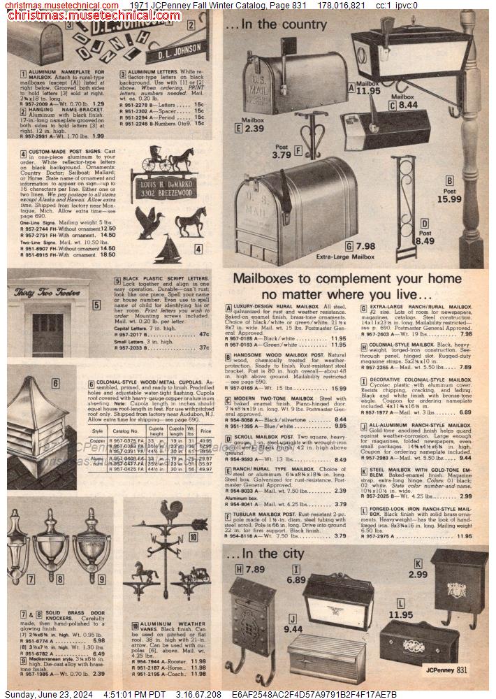 1971 JCPenney Fall Winter Catalog, Page 831