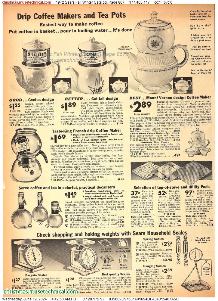 1942 Sears Fall Winter Catalog, Page 867