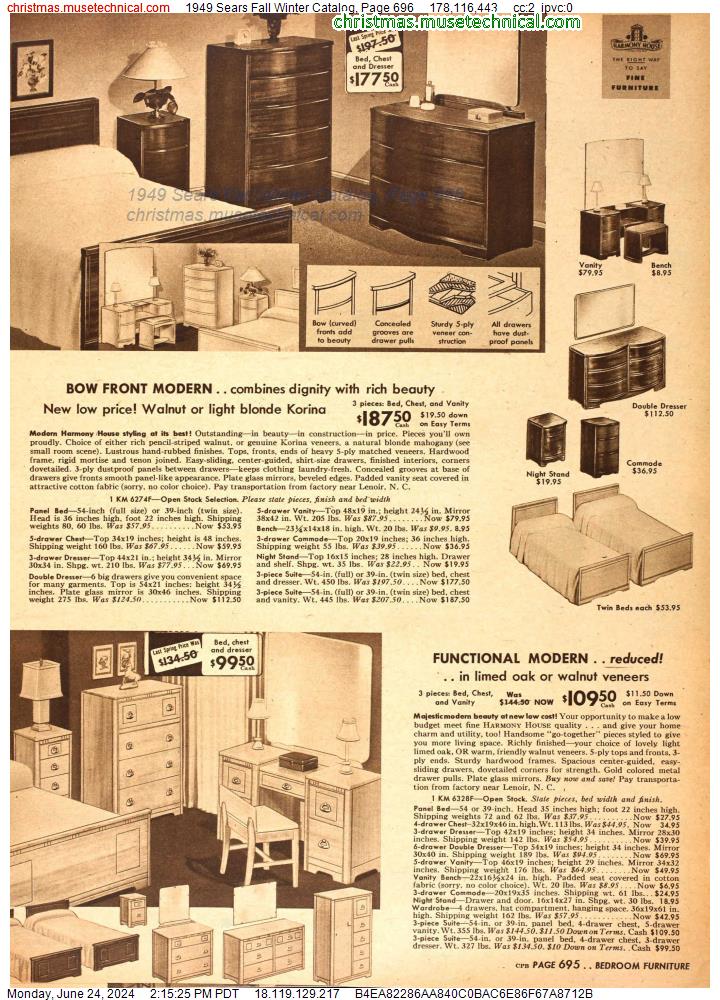 1949 Sears Fall Winter Catalog, Page 696