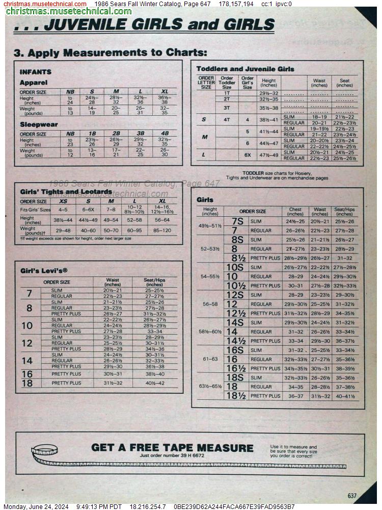 1986 Sears Fall Winter Catalog, Page 647