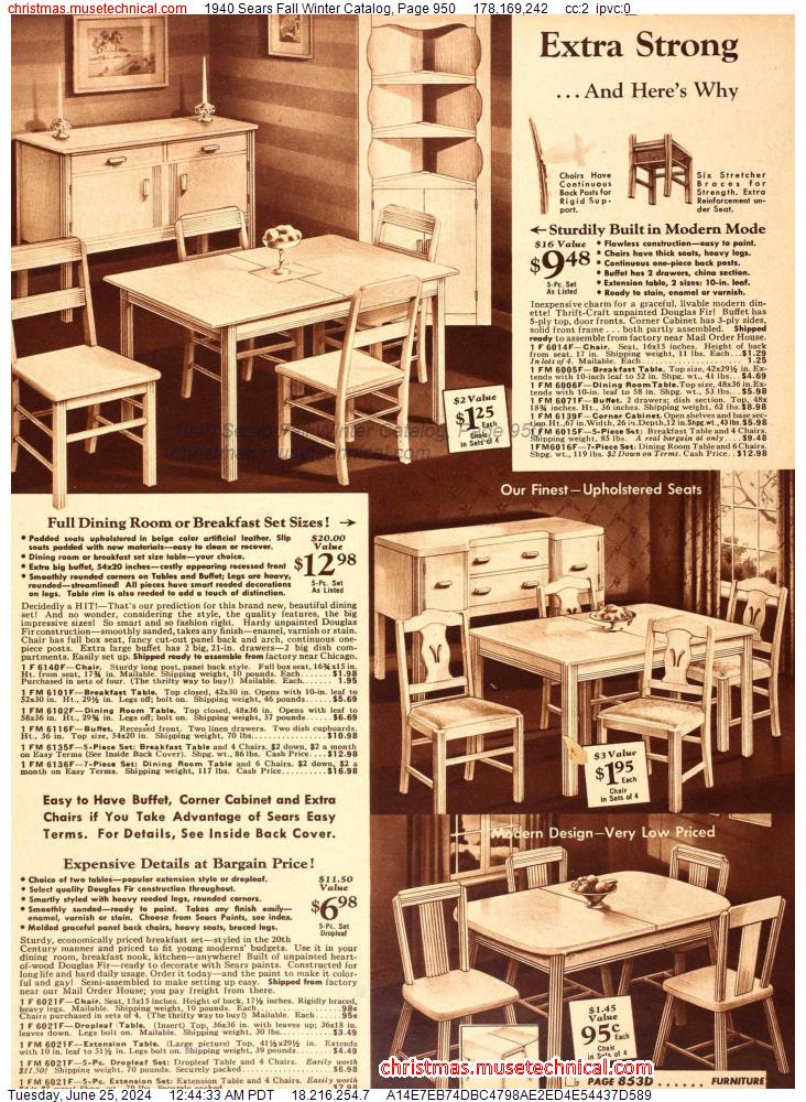 1940 Sears Fall Winter Catalog, Page 950