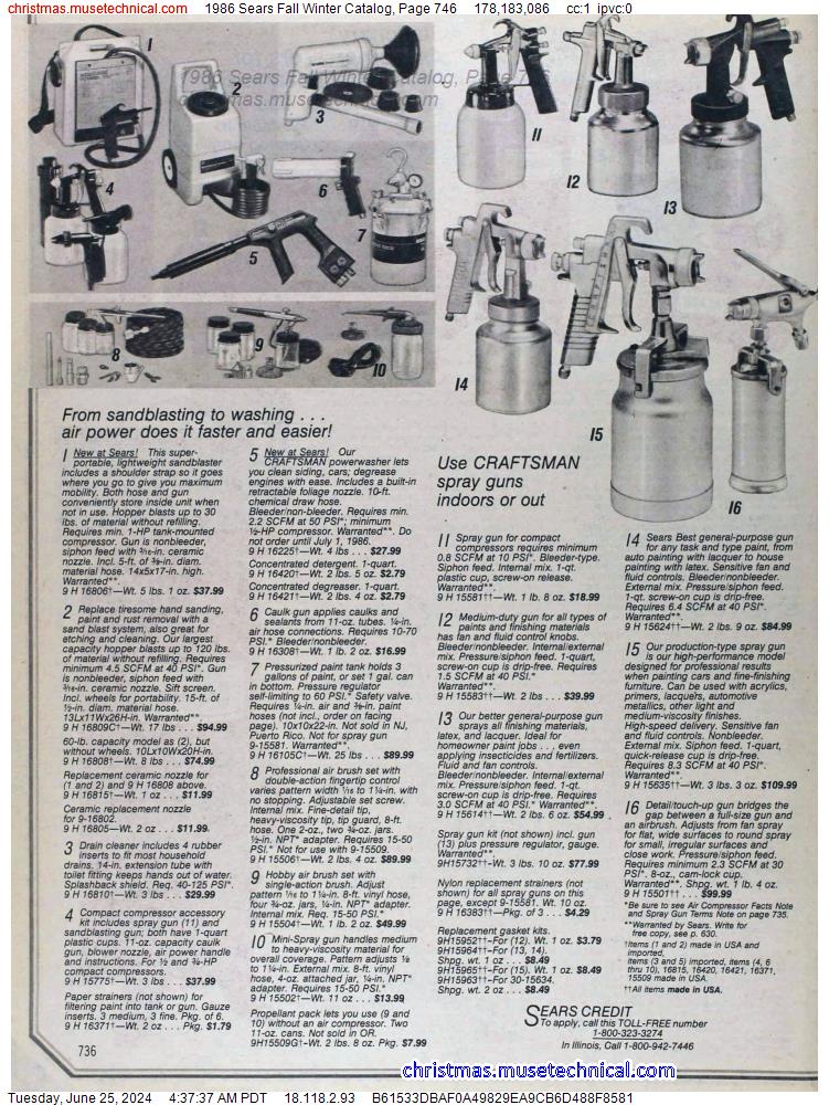 1986 Sears Fall Winter Catalog, Page 746