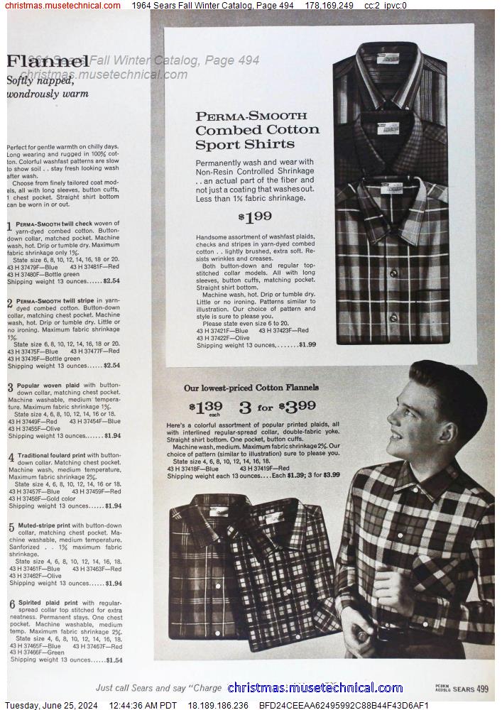 1964 Sears Fall Winter Catalog, Page 494