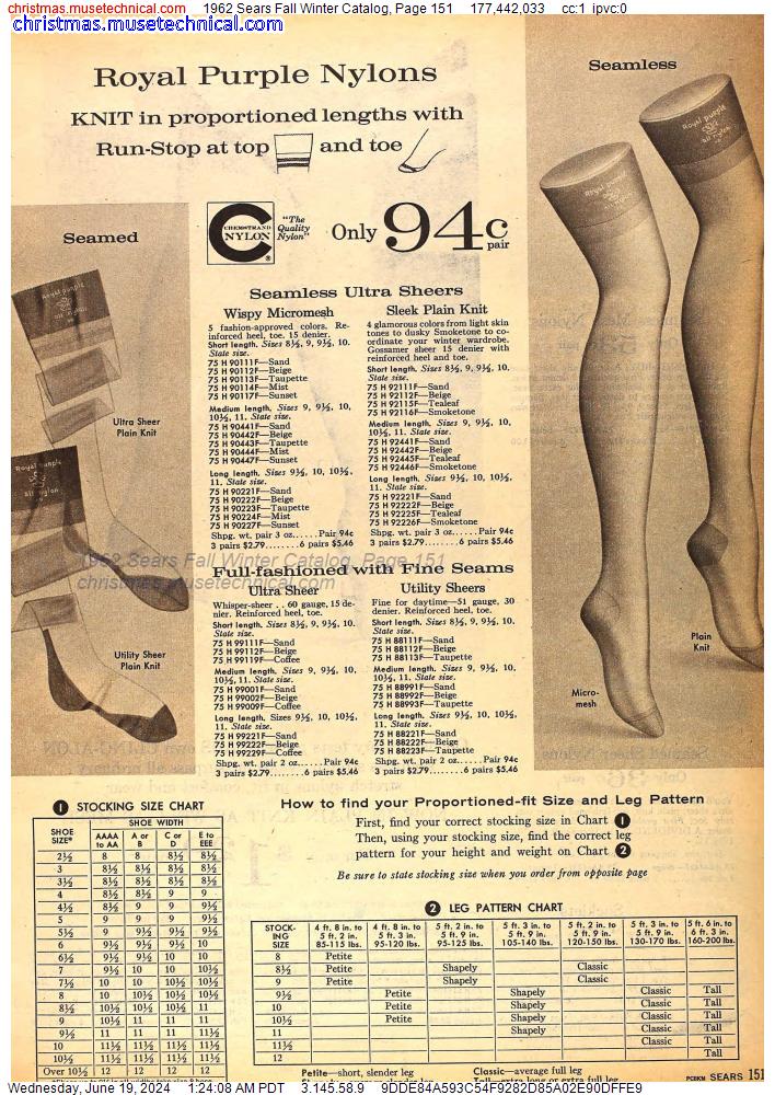 1962 Sears Fall Winter Catalog, Page 151