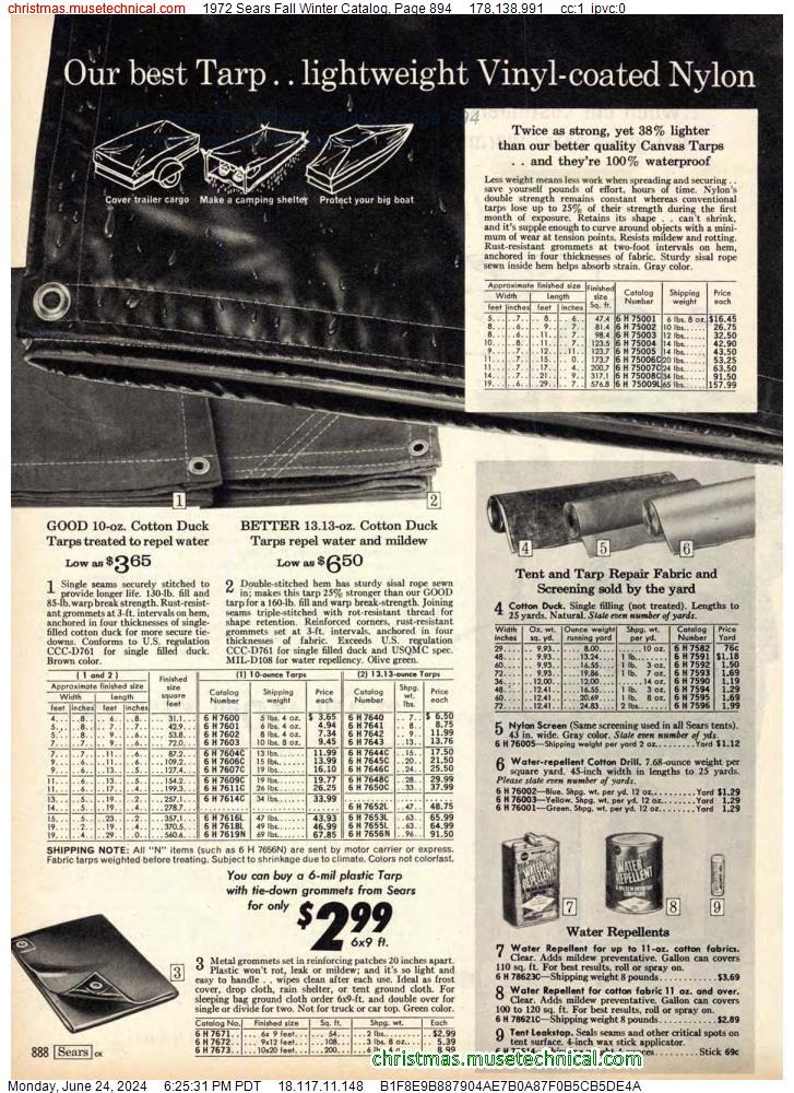 1972 Sears Fall Winter Catalog, Page 894