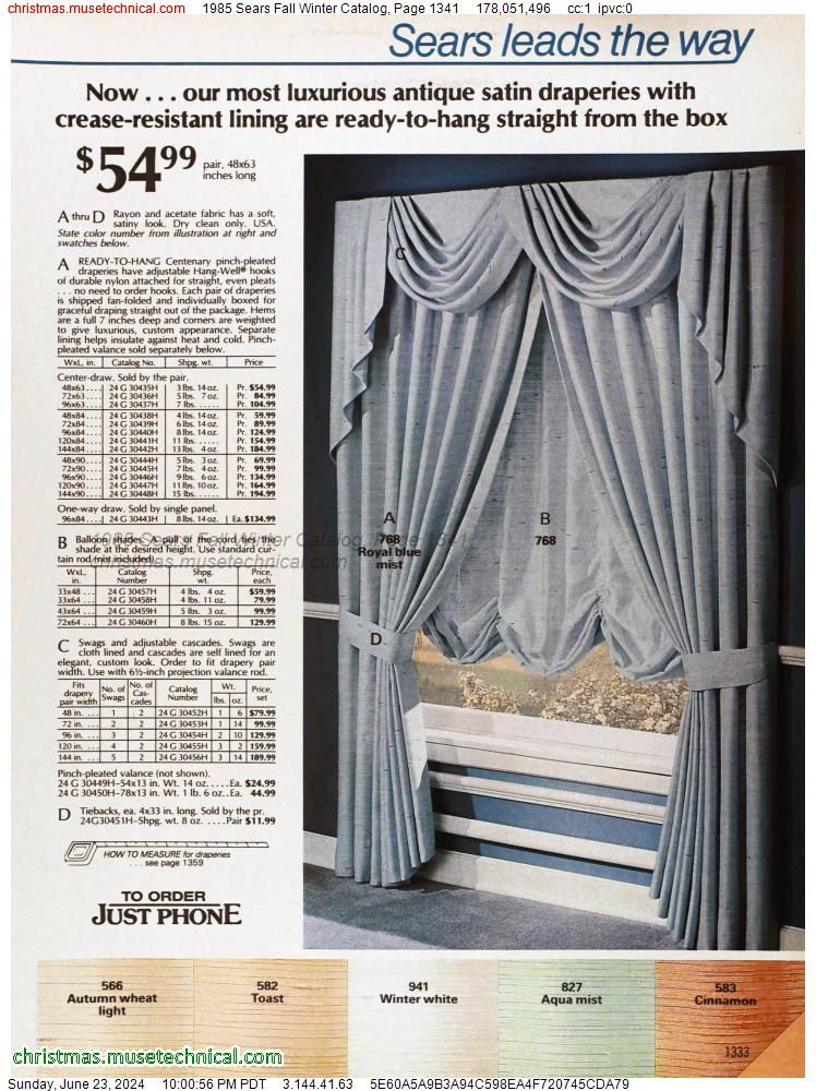 1985 Sears Fall Winter Catalog, Page 1341