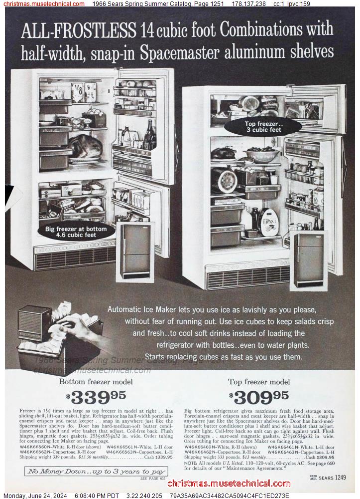 1966 Sears Spring Summer Catalog, Page 1251