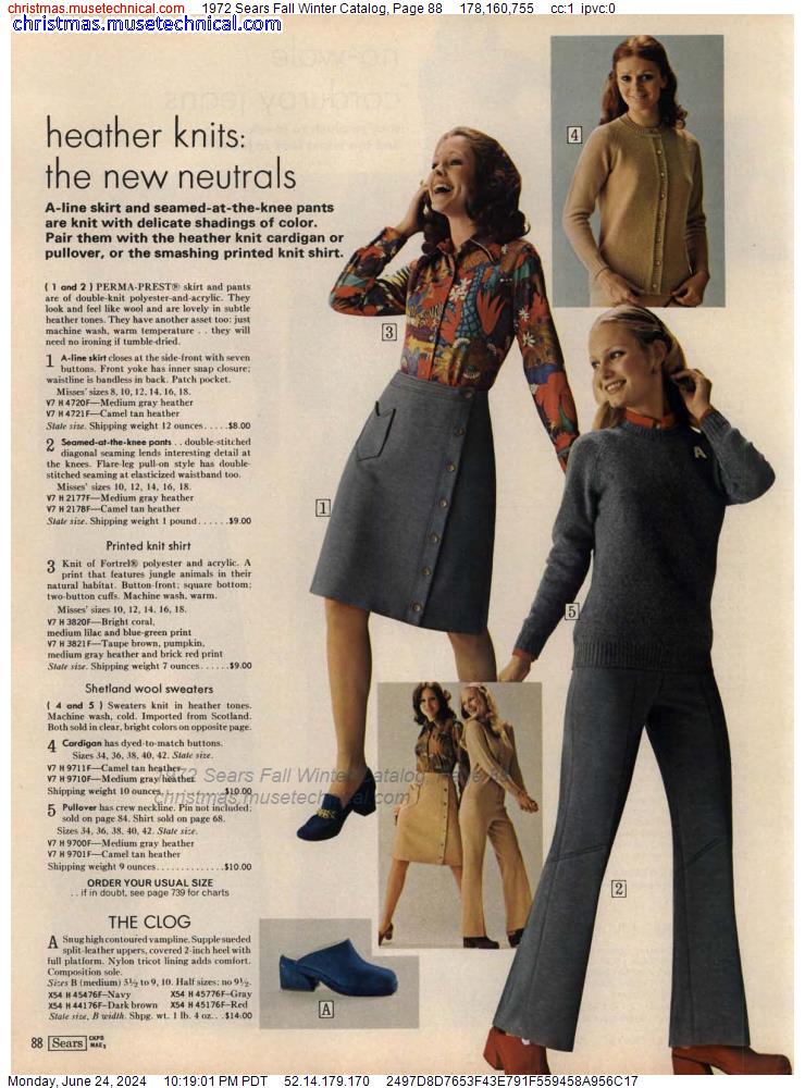 1972 Sears Fall Winter Catalog, Page 88